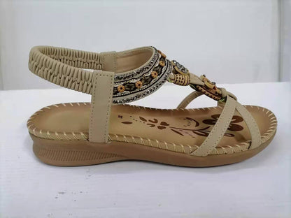 Strappy Σανδάλια με Πλέξη & Διακοσμητικές Χάντρες