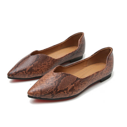 Γυναικείες Μπαλαρίνες με Ανάγλυφη Υφή Snake Skin