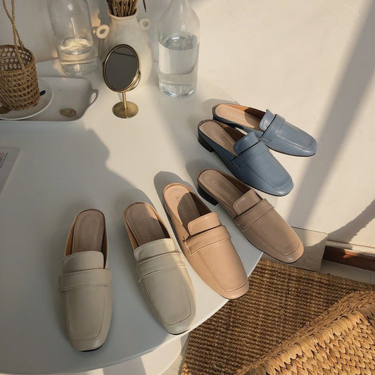 Κλασικά Mules με Minimal Design & Δερμάτινη Υφή