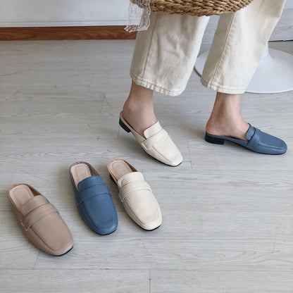 Κλασικά Mules με Minimal Design & Δερμάτινη Υφή