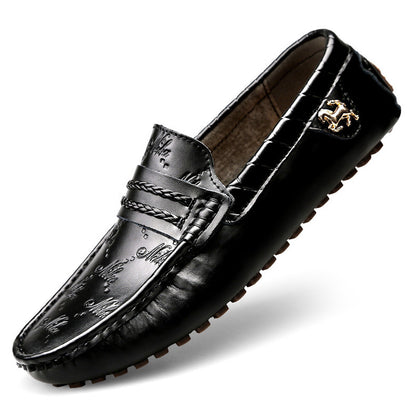 Ανδρικά Loafers με Ανάγλυφη Γραφή & Μεταλλικό Λογότυπο