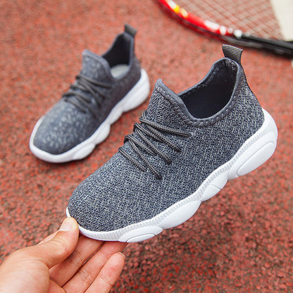 Sneakers με Ελαστικό Πλέγμα & Λευκή Σόλα