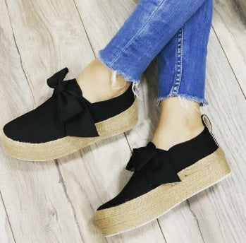 Slip-On Πλατφόρμες με Ψάθινη Σόλα