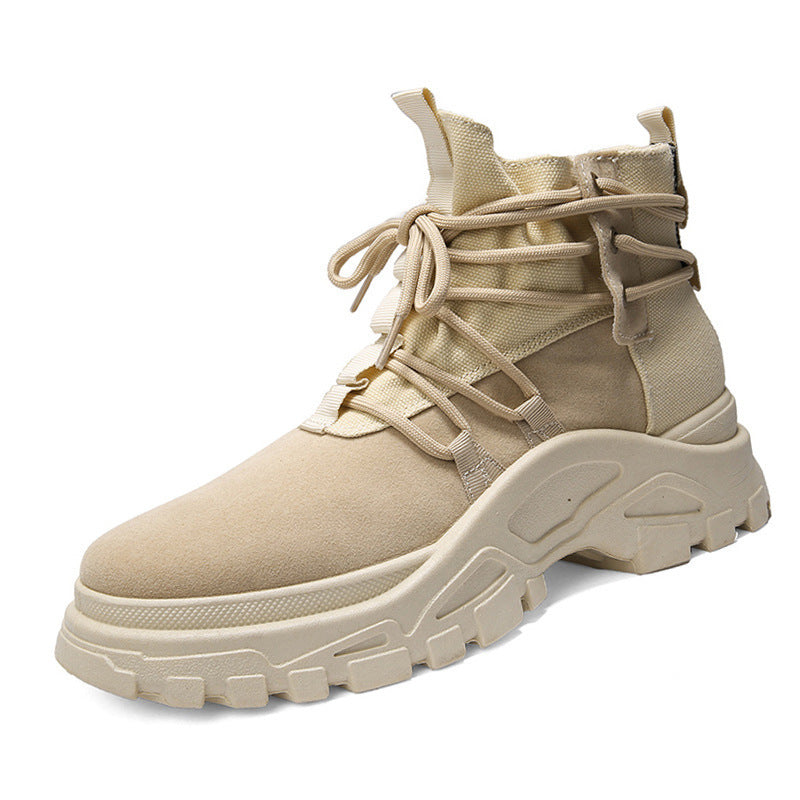 Ανδρικά Casual Μποτάκια με Chunky Σόλα & Στρατιωτικό Δέσιμο