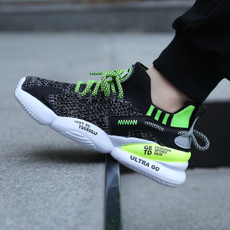 Sneakers με Πλεκτό Άνω Μέρος & Πολύχρωμες Λεπτομέρειες