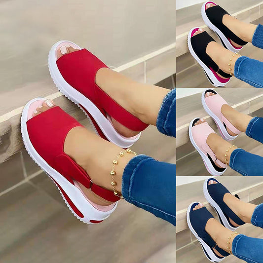 Αθλητικά Flatform Σανδάλια με Κλειστό Σχέδιο & Ελαστική Φτέρνα