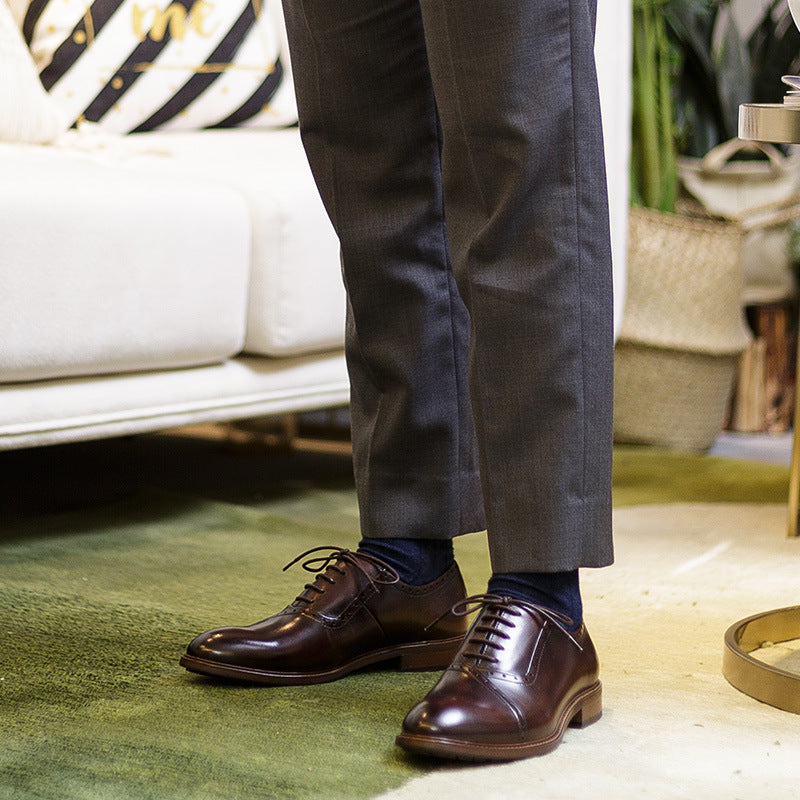 Ανδρικά Brogues Oxford με Διάτρητη Λεπτομέρεια & Γραμμή Cap Toe