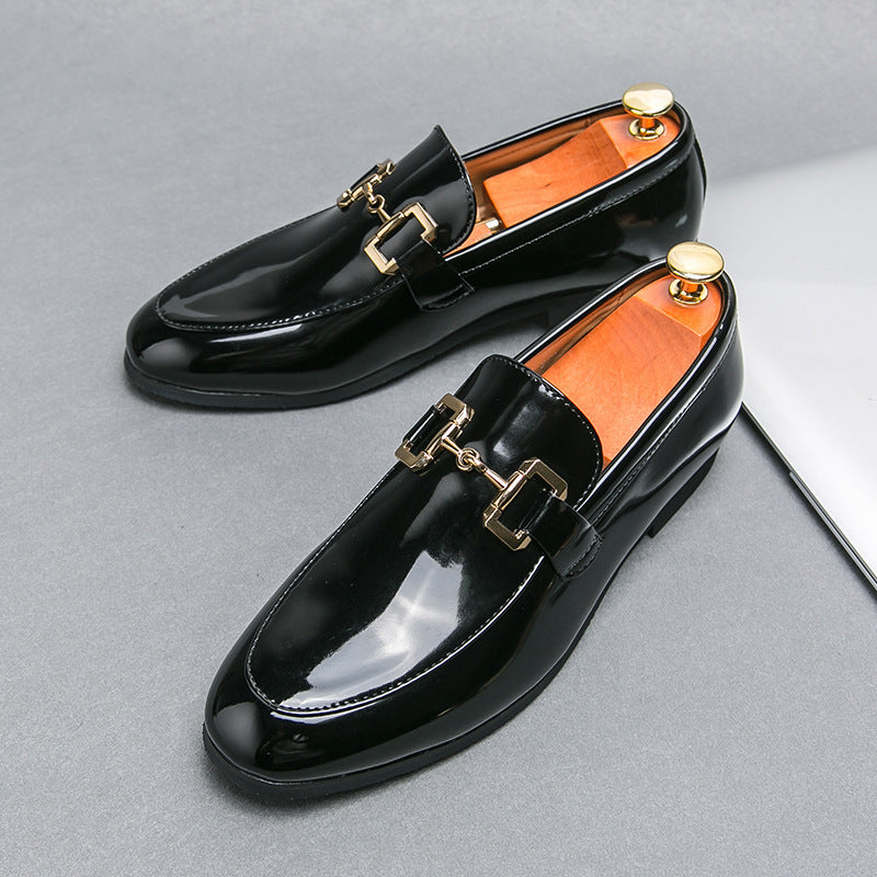 Loafers Λουστρίνι με Χρυσή Αγκράφα & Minimal Γραμμή