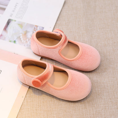 Μπαλαρίνες Βελούδινες με Λουράκι Velcro