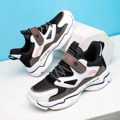 Sneakers με Αυτοκόλλητο Κλείσιμο & Πλεκτά Κορδόνια