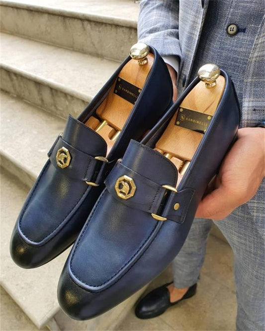 Ανδρικά Loafers με Σχέδιο Δέρματος Φιδιού & Μεταλλική Λεπτομέρεια