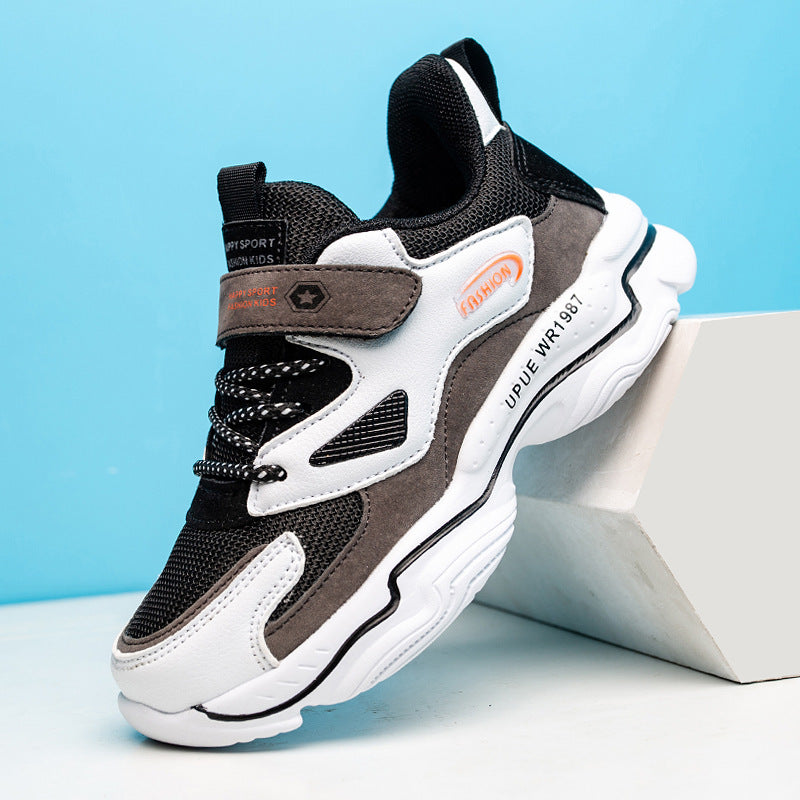 Sneakers με Αυτοκόλλητο Κλείσιμο & Πλεκτά Κορδόνια
