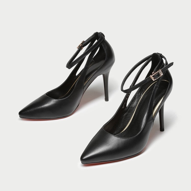 Γόβες Stiletto με Διπλό Λουράκι & Δύο Ύψη Τακουνιού