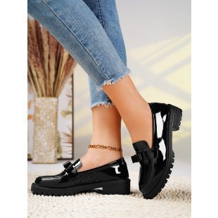 Loafers Λουστρίνι με Διακοσμητικό Φιόγκο & Chunky Σόλα