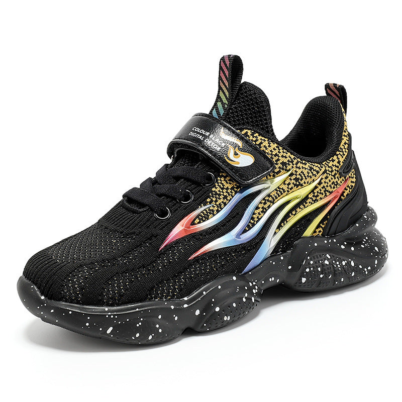 Sneakers με Πολύχρωμο Σχέδιο Φλόγες & Σόλα με Πιτσιλιές