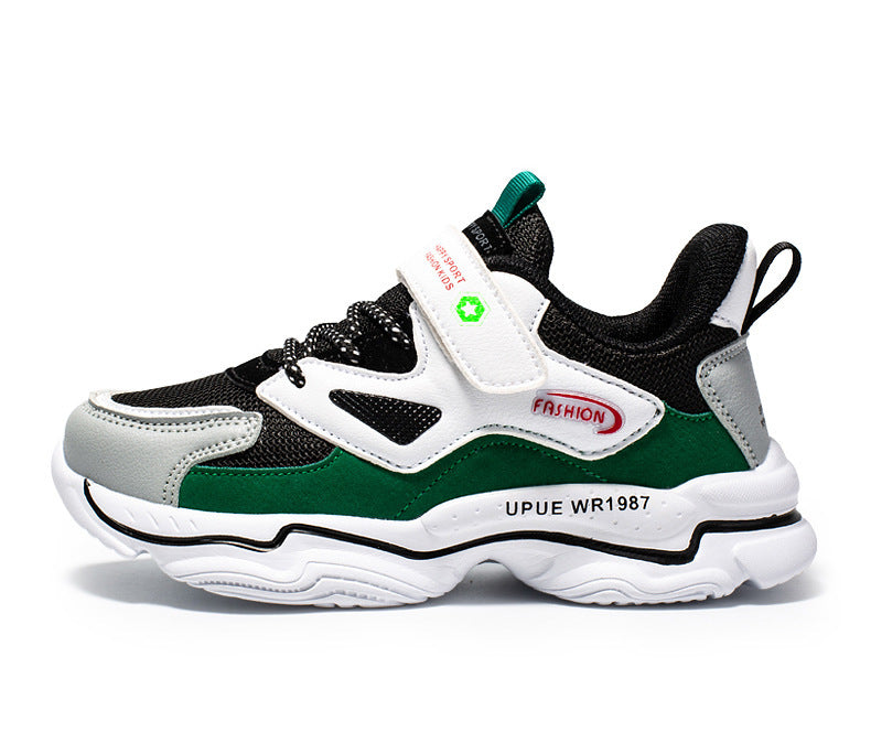 Sneakers με Αυτοκόλλητο Κλείσιμο & Πλεκτά Κορδόνια