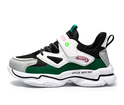 Sneakers με Αυτοκόλλητο Κλείσιμο & Πλεκτά Κορδόνια