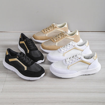 Γυναικεία Sneakers με Μεταλλική Λεπτομέρεια & Ανάγλυφη Σόλα
