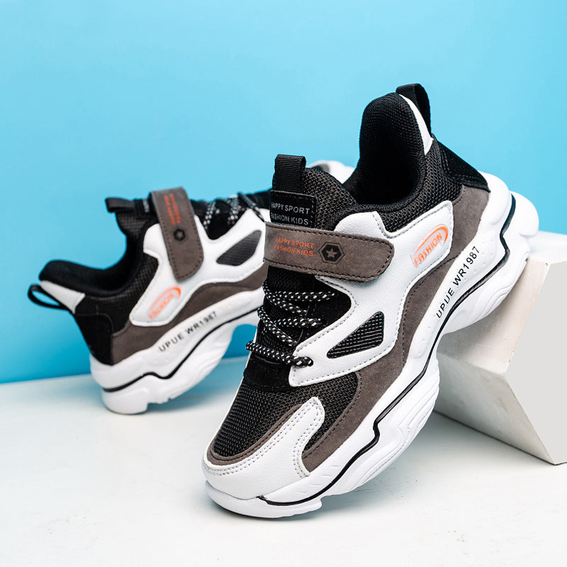 Sneakers με Αυτοκόλλητο Κλείσιμο & Πλεκτά Κορδόνια