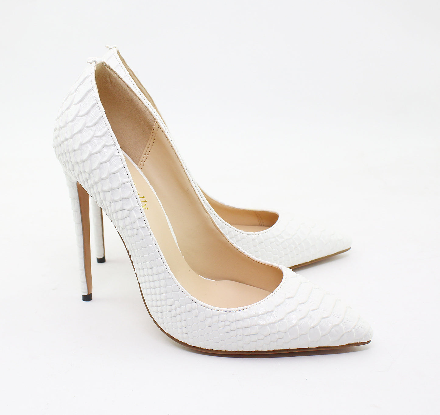 Γόβες Stiletto με Ανάγλυφη Υφή Φιδιού