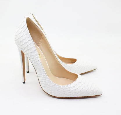 Γόβες Stiletto με Ανάγλυφη Υφή Φιδιού