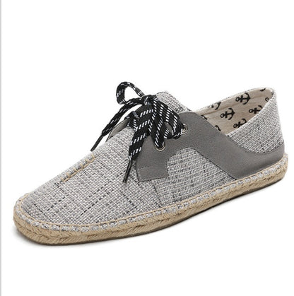 Ανδρικές Εσπαντρίγιες Slip-On με Υφασμάτινο Σώμα & Σκούρες Λεπτομέρειες