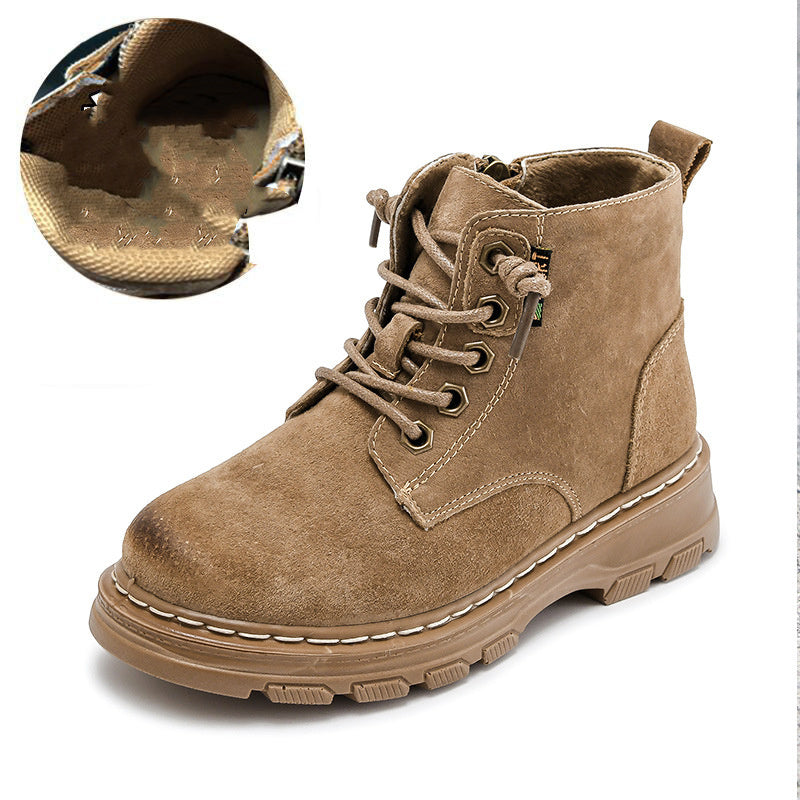 Μποτάκια Suede με Ζεστή Επένδυση & Πλαϊνό Φερμουάρ
