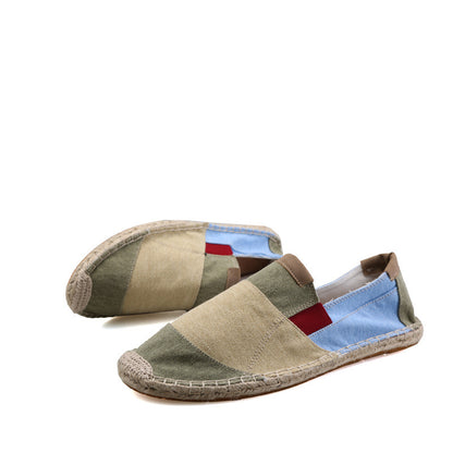 Ανδρικές Εσπαντρίγιες Slip-On με Πολύχρωμο Καμβά & Εξωτερική Ραφή