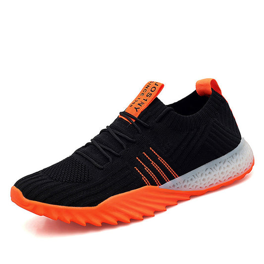 Γυναικεία Sneakers με Πλεκτό Πάνω Μέρος & Χρωματιστή Σόλα