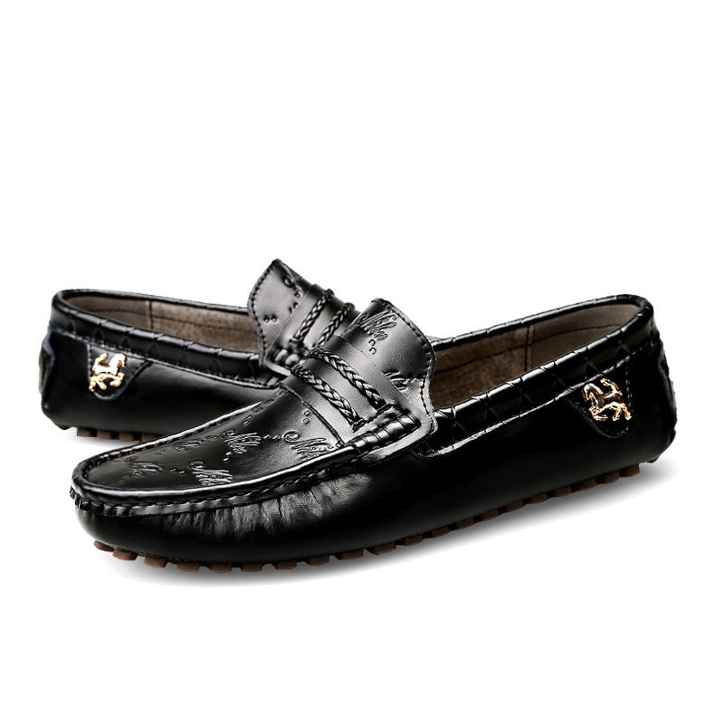 Ανδρικά Loafers με Ανάγλυφη Γραφή & Μεταλλικό Λογότυπο