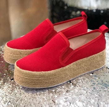Slip-On Πλατφόρμες με Ψάθινη Σόλα