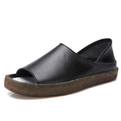 Δερμάτινα Σανδάλια Slip-On με Μαλακή Σόλα