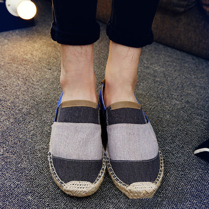 Ανδρικές Εσπαντρίγιες Slip-On με Πολύχρωμο Καμβά & Εξωτερική Ραφή