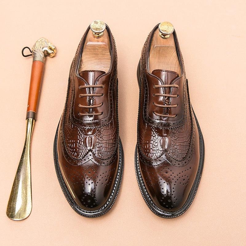 Ανδρικά Brogues με Ανάγλυφο Σχέδιο Δέρματος