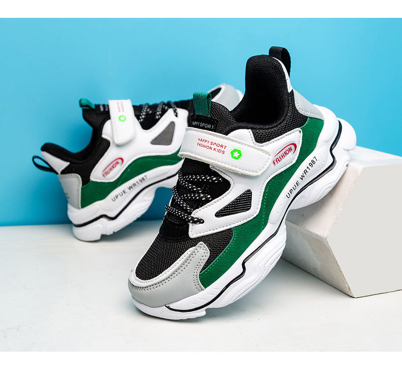 Sneakers με Αυτοκόλλητο Κλείσιμο & Πλεκτά Κορδόνια