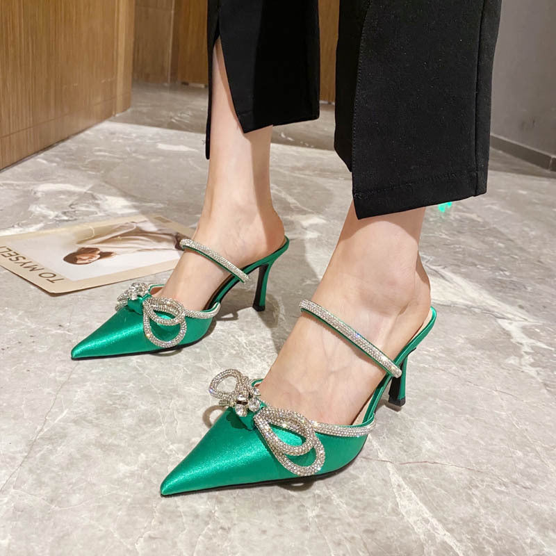 Mules με Σατέν Φιόγκο & Στρας