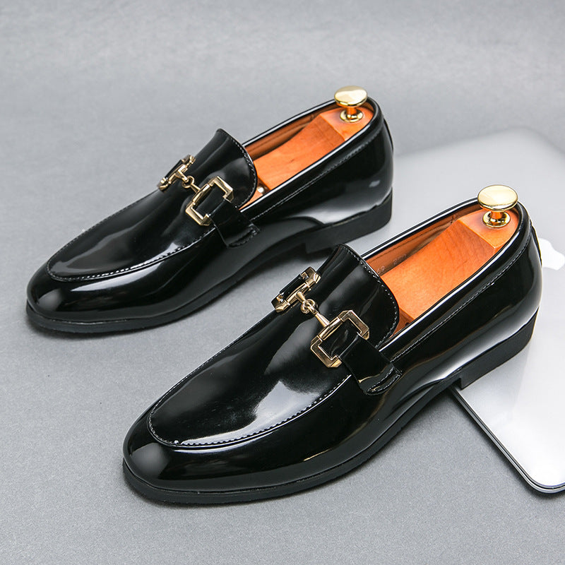 Loafers Λουστρίνι με Χρυσή Αγκράφα & Minimal Γραμμή