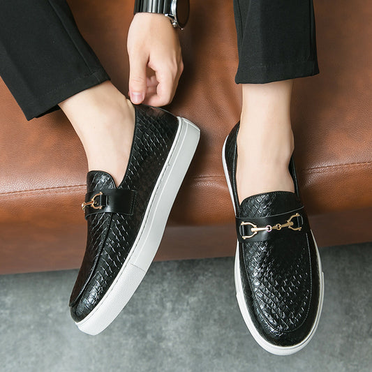 Ανδρικά Loafers με Αναγλυφή Υφή & Μεταλλική Λεπτομέρεια