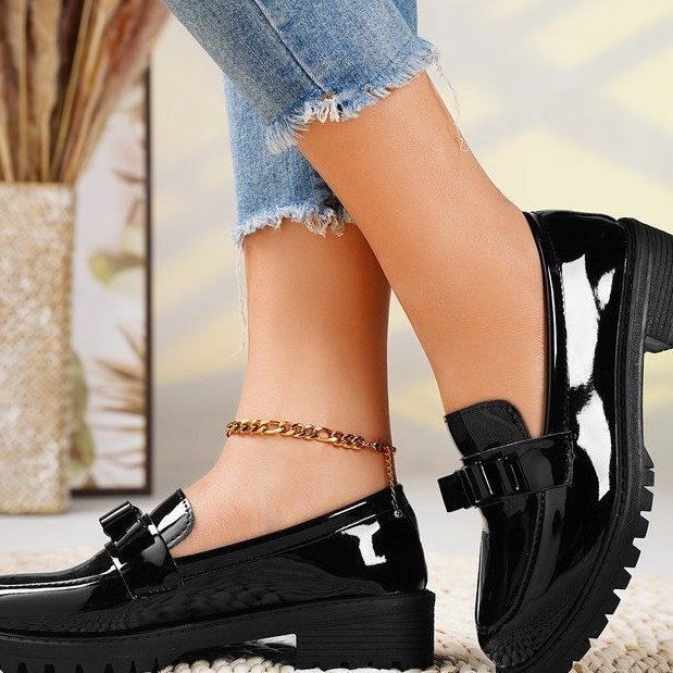 Loafers Λουστρίνι με Διακοσμητικό Φιόγκο & Chunky Σόλα