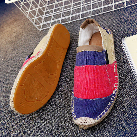 Ανδρικές Εσπαντρίγιες Slip-On με Πολύχρωμο Καμβά & Εξωτερική Ραφή