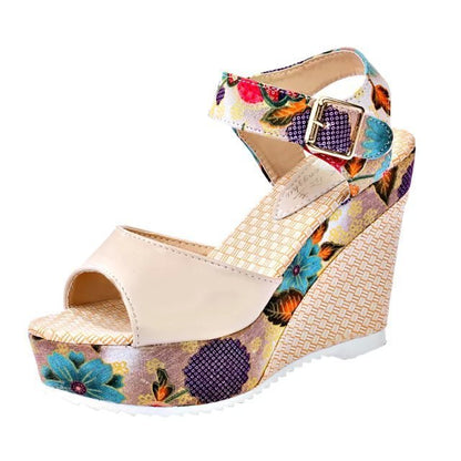 Πλατφόρμες με Λουστρίνι & Πολύχρωμο Floral Pattern