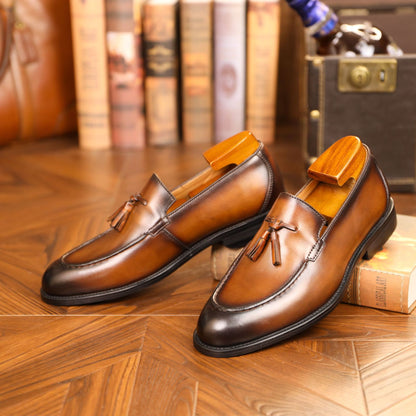 Ανδρικά Loafers με Διακοσμητικές Φούντες & Λείο Φινίρισμα