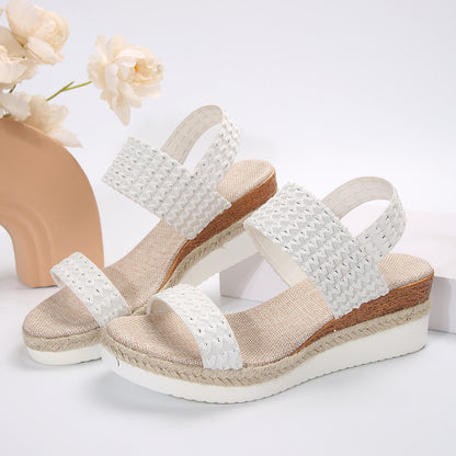 Flatform Σανδάλια με Ελαστικά Λουράκια & Ανάγλυφη Πλέξη
