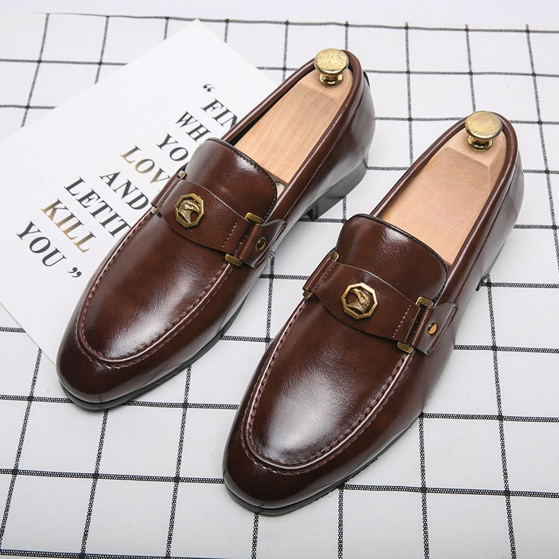 Ανδρικά Loafers με Σχέδιο Δέρματος Φιδιού & Μεταλλική Λεπτομέρεια