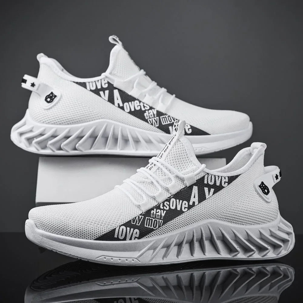 Ανδρικά Sneakers Mesh με Τύπωμα & Ενισχυμένη Σόλα