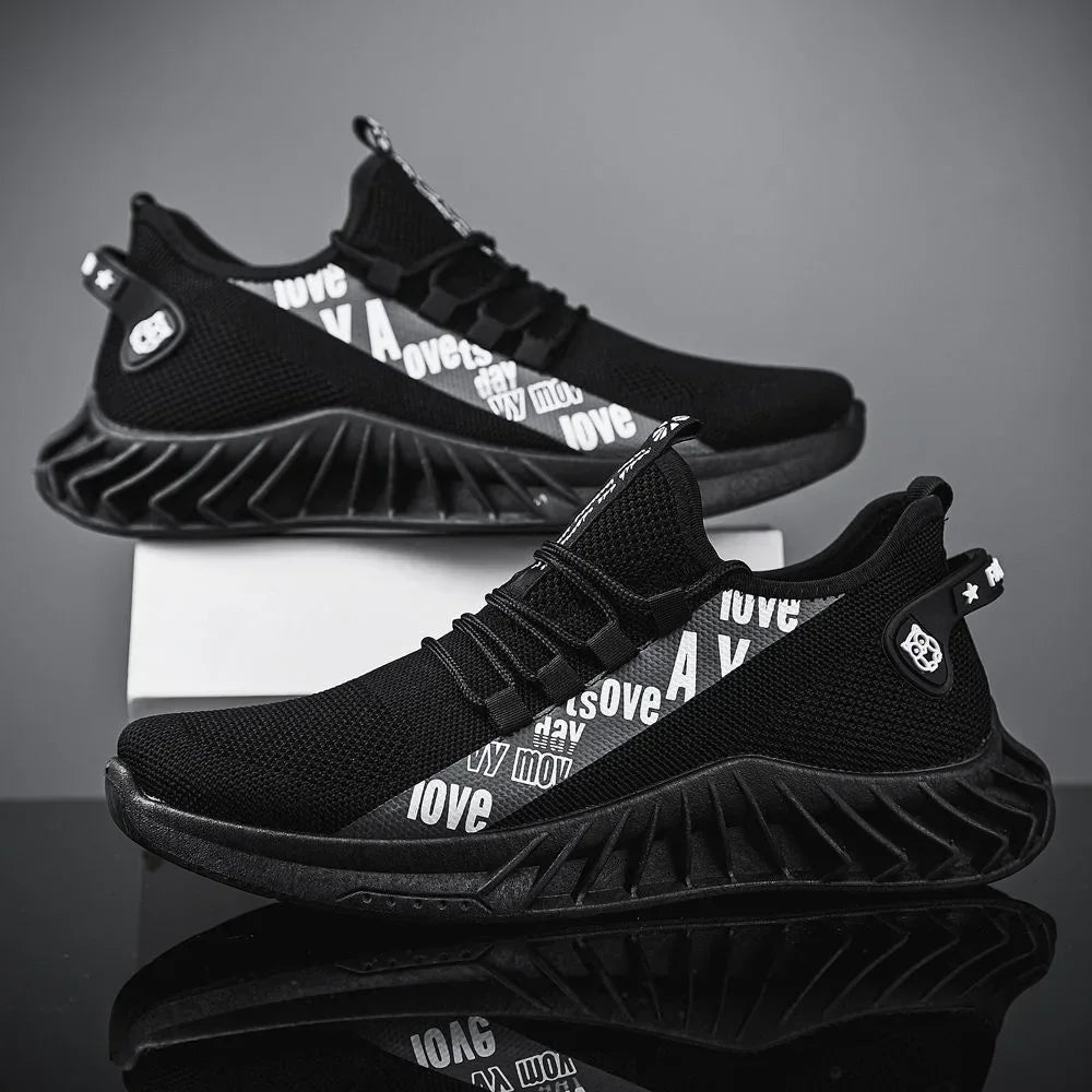 Ανδρικά Sneakers Mesh με Τύπωμα & Ενισχυμένη Σόλα