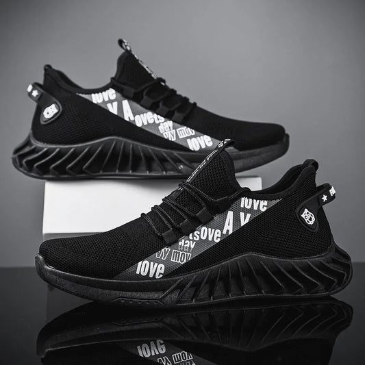 Ανδρικά Sneakers Mesh με Τύπωμα & Ενισχυμένη Σόλα