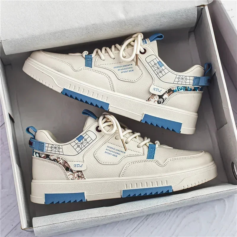 Γυναικεία Sneakers με Τυπωμένες Λεπτομέρειες & Μπλε Αντίθεση