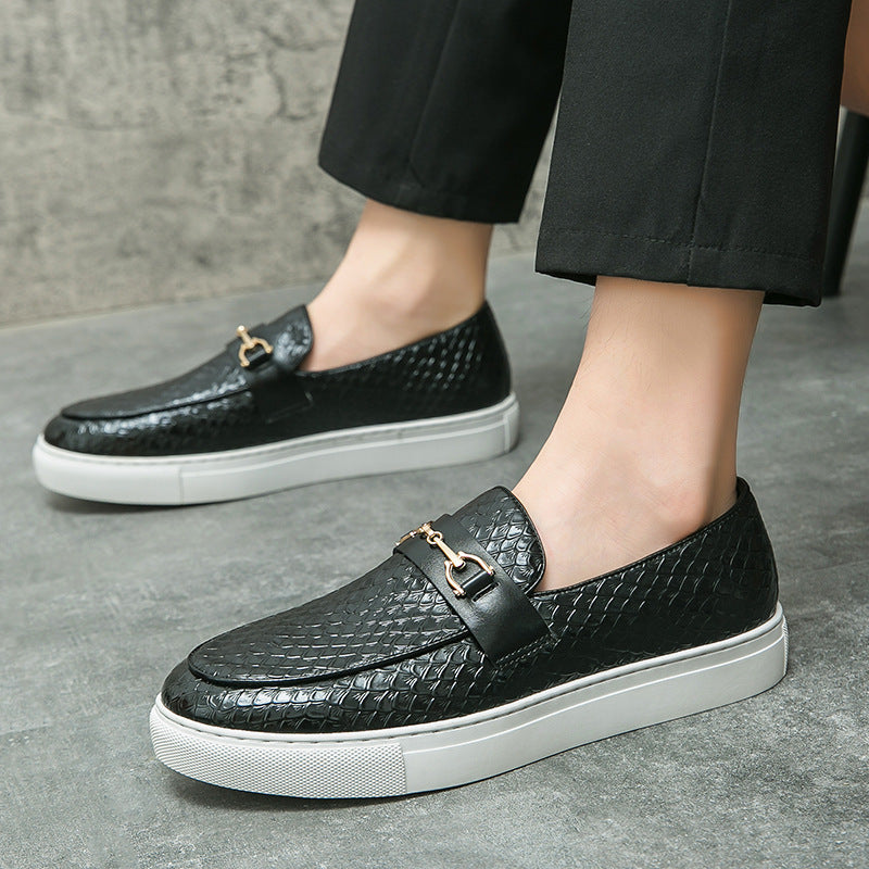 Ανδρικά Loafers με Αναγλυφή Υφή & Μεταλλική Λεπτομέρεια