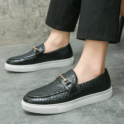 Ανδρικά Loafers με Αναγλυφή Υφή & Μεταλλική Λεπτομέρεια